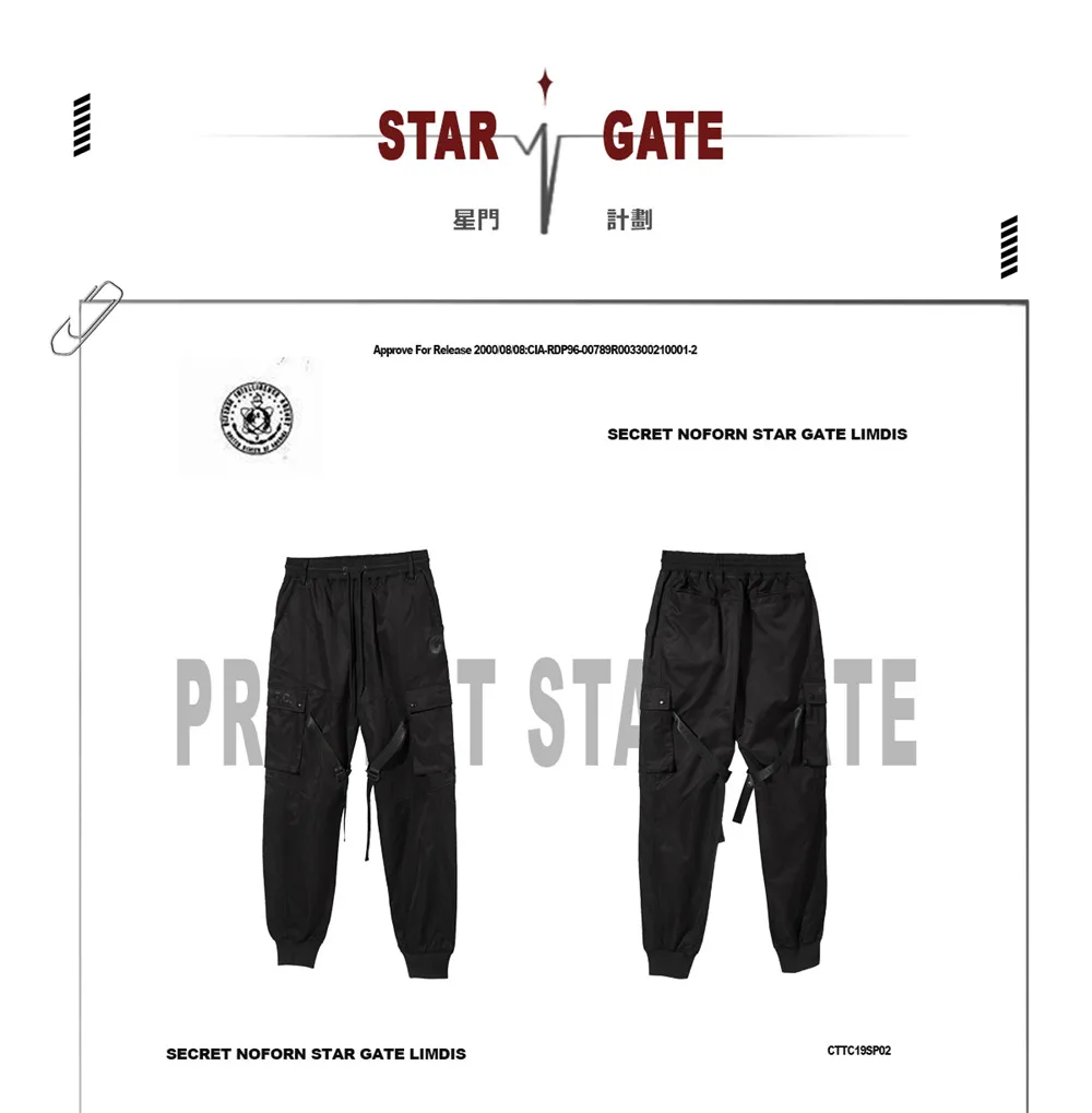 Светоотражающие Techwear Марка NEW FASHION Hi Street десант Для мужчин, спортивные штаны для бега черный гранж