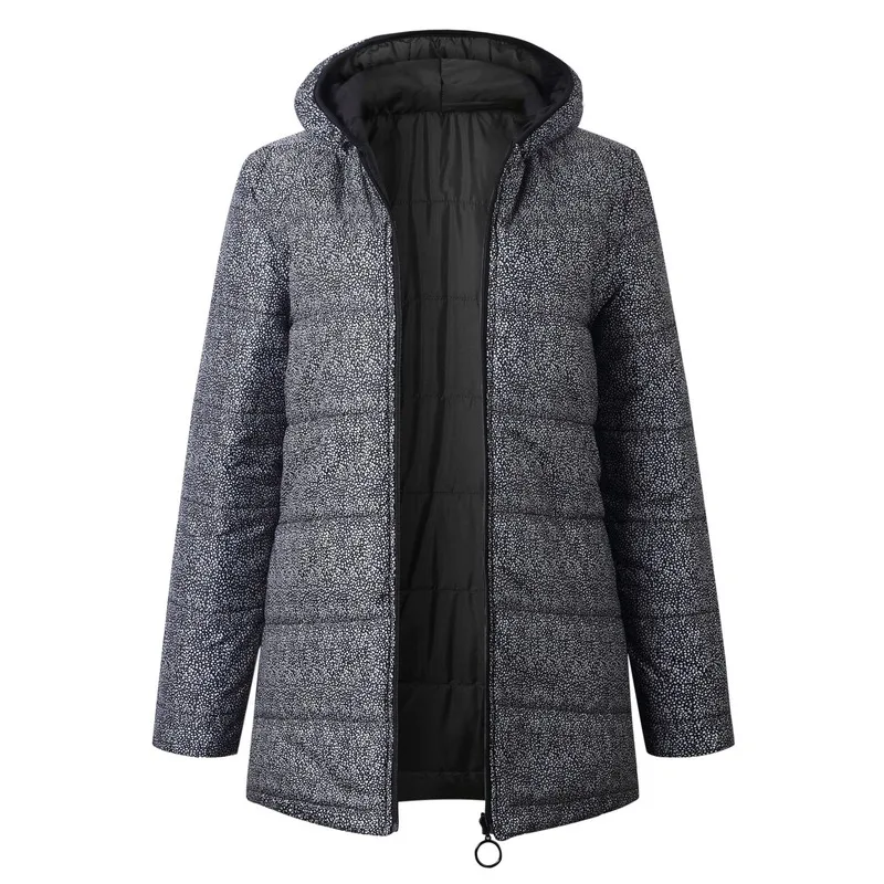 

Vintage Grey Green Thick Velvet Coat Women Coats & Jackets Fashion Hooded Print Winter Jacket Casual Zipper Tops Female Coat