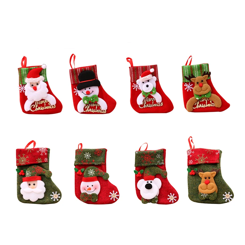 Рождественские чулки конфеты подарочный пакет Санта-Клаус подвесные украшения