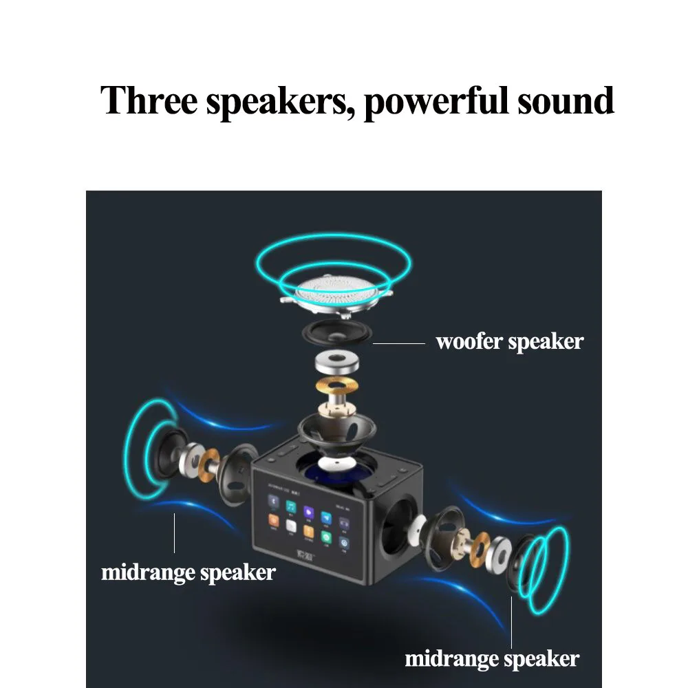 

Soaiy K6 20W Bluetooth Speaker Mini Subwoofer HD Video protable Wireless Speaker Car Computer Speakers Support FM Alarm clock