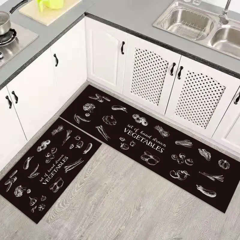 

Waterproof Oilproof Kitchen Mat Anti-slip Bathroom Mat Soft Bedroom Floor Mat Living Room Long Rugs Carpet Entrance Doormat