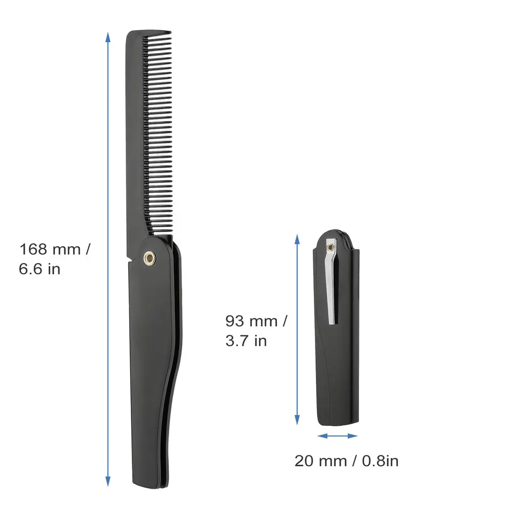

Men Professional Hair Comb Brush Handmade Folding Clip Foldable Portable Travel Hair Moustache Beard Comb Hairdressing Tools