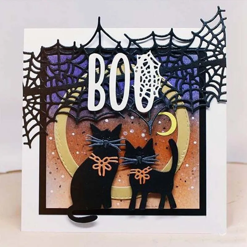 Металлические Вырубные штампы в виде кошки на Хэллоуин вырезанные формы для