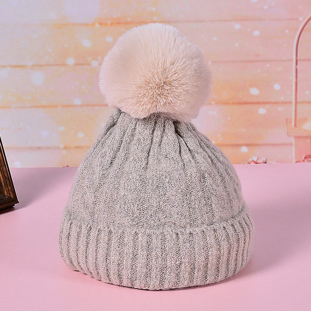Модная женская теплая зимняя шапка Женская Повседневная вязаная шерстяная шляпа