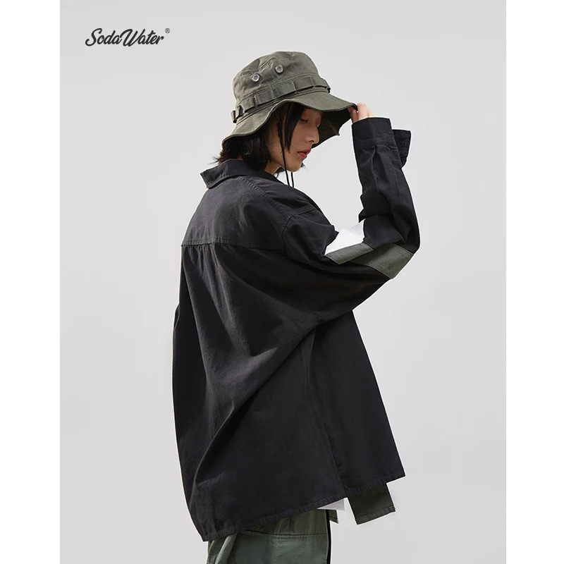 Мужская рубашка SODAWATER с длинным рукавом принтом в виде букв 2019|Повседневные