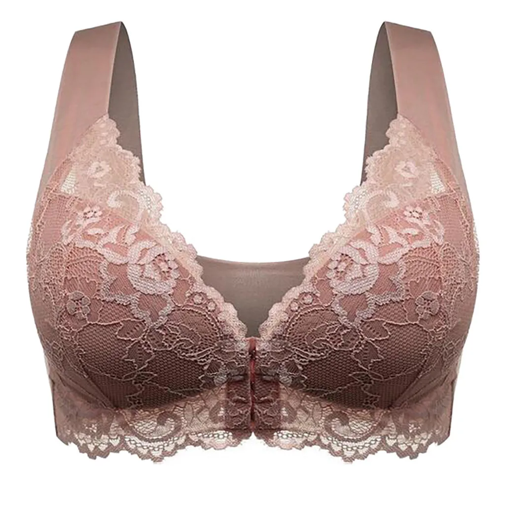 

Women's Adjustable Sports Front Closure Extra-elastic Breathable Lace Trim Bra Free Shipping Push Up Bra