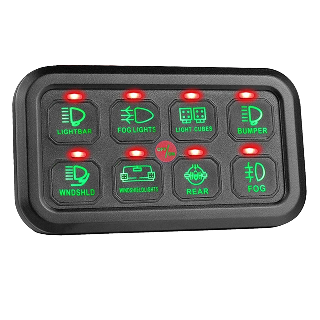 Kopen 12V 24V 8 Gang Led Touch Screen Elektronische Schakelaar Bedieningspaneel Auto Boot Rv