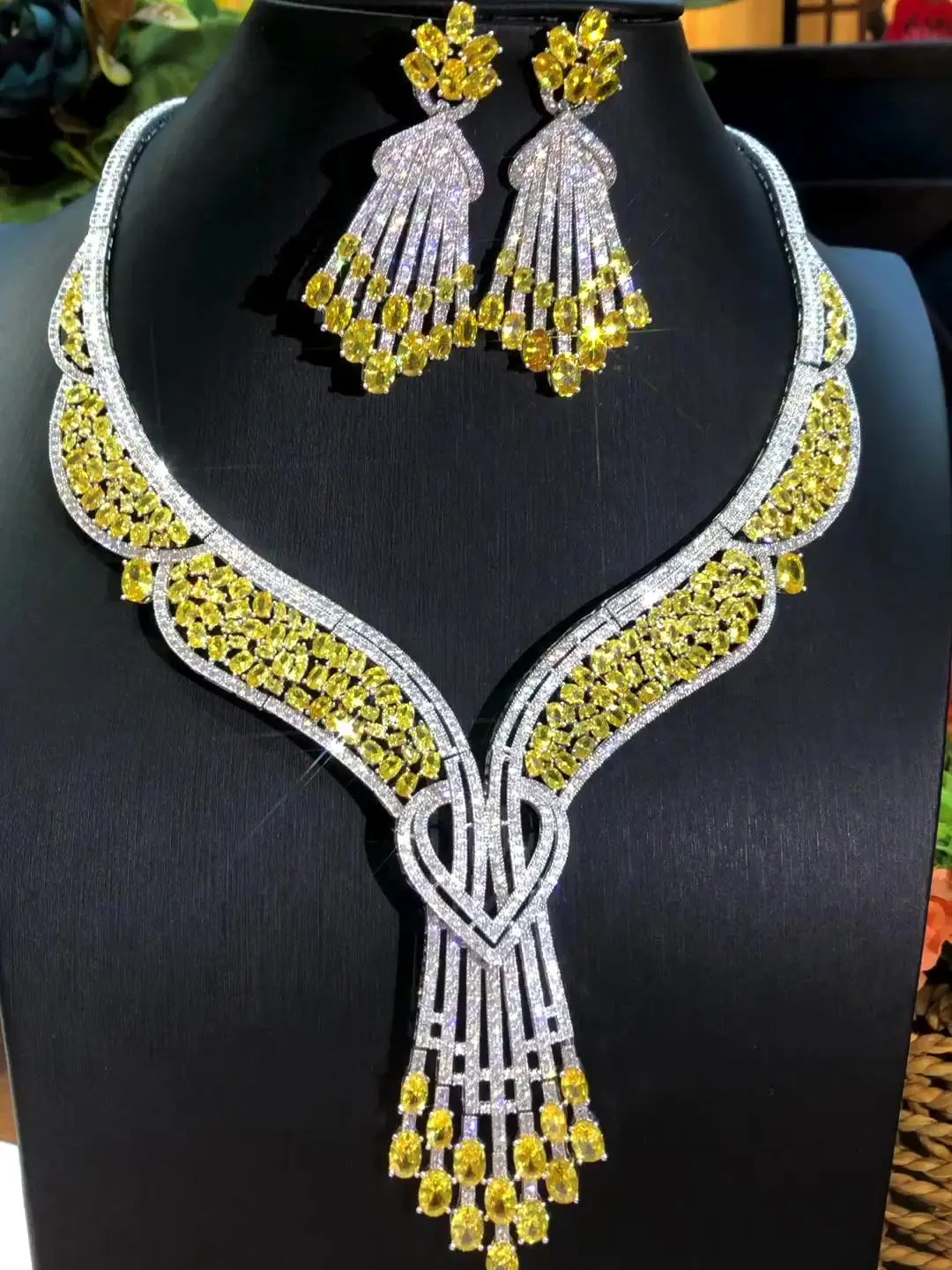 

missvikki Trendy Romantic Necklace Bangle Earrings Ring Austrian Crystal Wedding Bridal Jewelry Set Women Attractive Jewelry