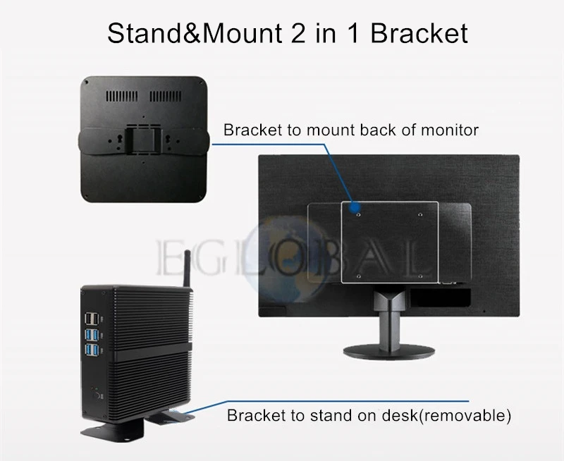 Topton безвентиляторный мини ПК Nuc Intel i7 i5 7200U i3 7100U DDR3L память Windows 10 Linux настольный компьютер 4K HTPC HDMI VGA 300M WiFi