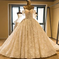 new arrivals bride luxury beaded lace ball gown wedding dresses lace slevees beading bridal gown vestidos de noiva
