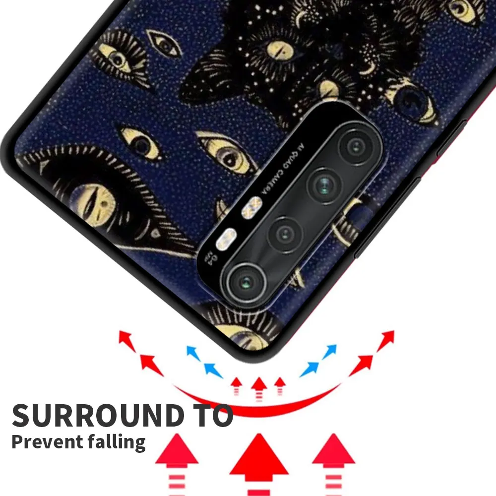Case For Xiaomi Mi Poco X3 NFC 10T Pro 5G M3 Note 10 Lite 9T 11 Black Luxury Printing Soft Phone Cover Shell Death Tarot Cat