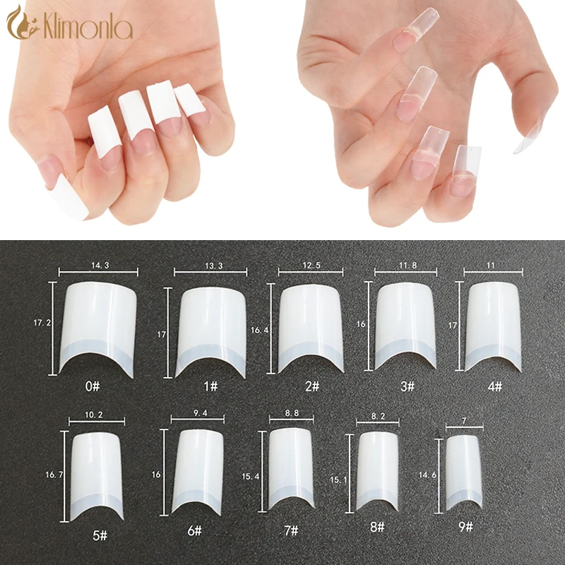 

500 шт./упаковка, прозрачная белая капсула для ногтей