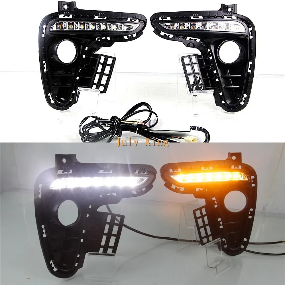 July King LED Daytime Running Lights Case for Kia Rio IV K2 2017+ Front Bumper DRL + Yellow Turn Signals | Автомобили и мотоциклы
