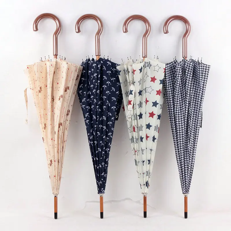 Большой деревянный Ветрозащитный Зонт с 16 ребрами бизнес японский длинной