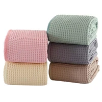 41 cotton waffle towel blanket for bed soft throws for kids teens lightweight bedspread back to school teenager rugs