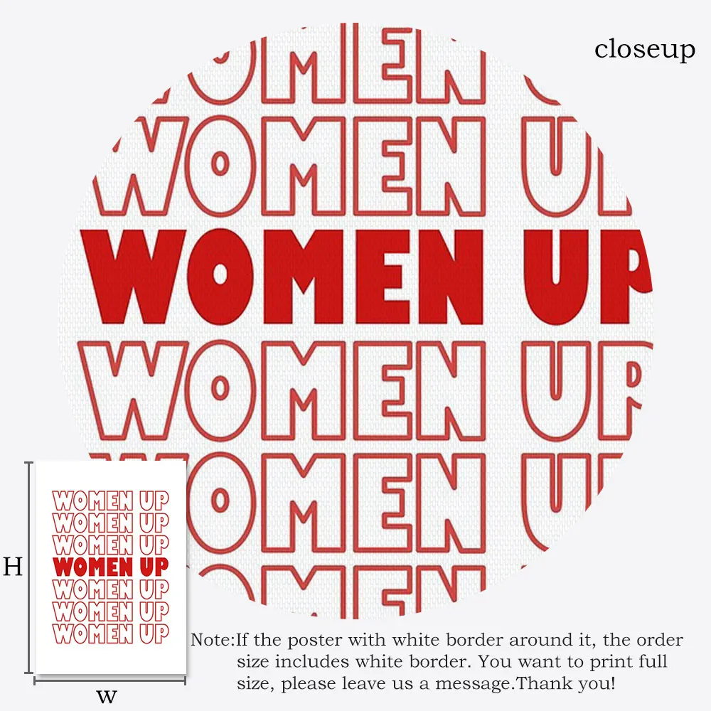 Плакат девушки Power Женская Художественная печать Минималистичная GRL PWR холст