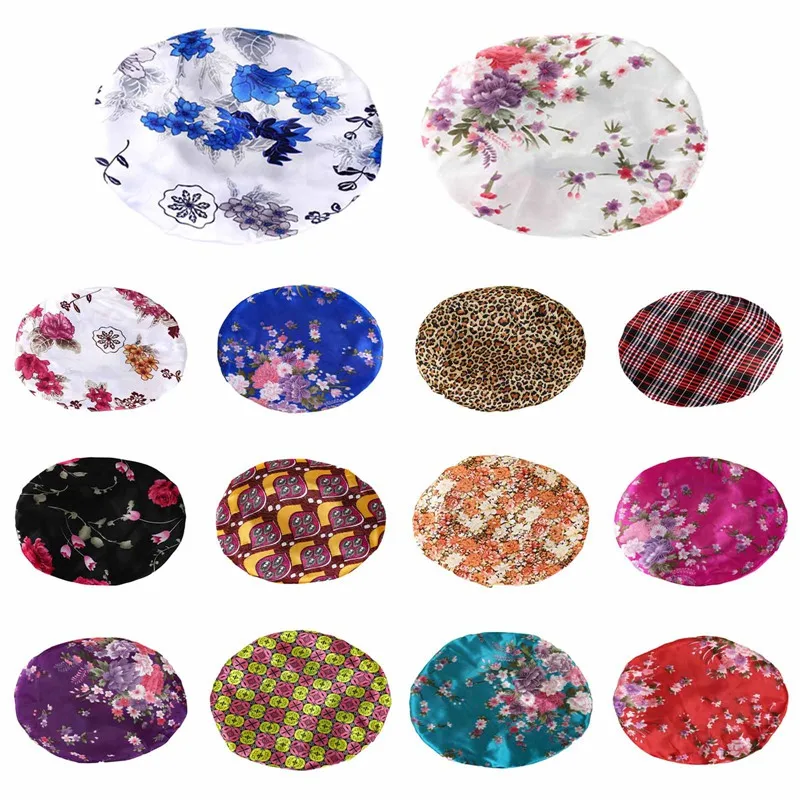 

2021 New Women Satin Solid Sleeping Hat Night Sleep Cap Hair Care Bonnet Nightcap For Women Men Unisex