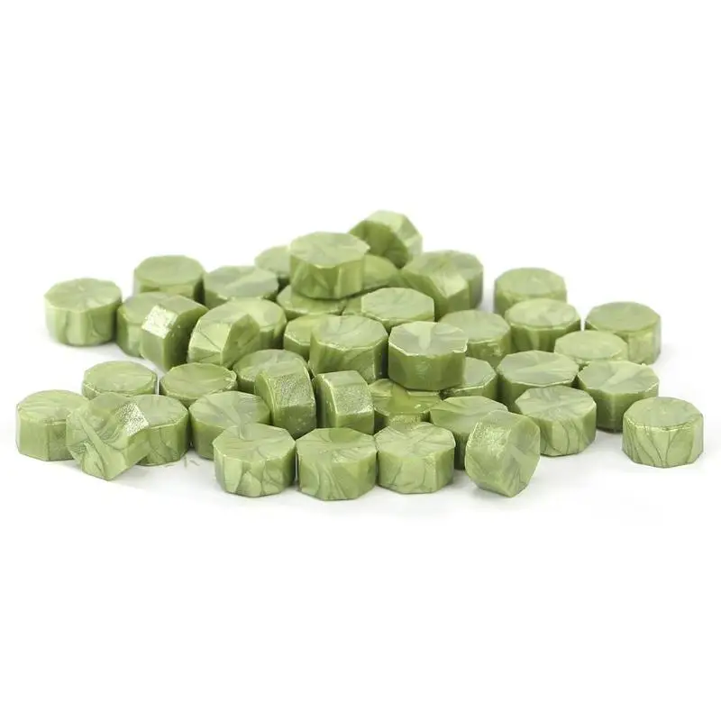 100Pcs Bead E 100 шт Ретро Восьмиугольные штамповочные восковые бусины печать, штемпели для конвертов документов свадебные приглашения декоративные поставки - Цвет: 100Pcs Bead E