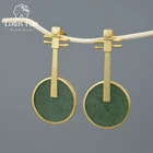 Женские серьги-подвески лют Lotus Fun, изящные серьги из серебра 925 пробы ручного изготовления с натуральным драгоценным камнем