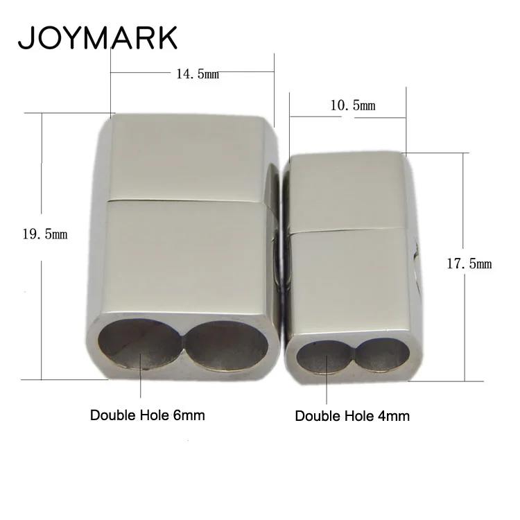 Гладкие магнитные застежки из нержавеющей стали 316L с двумя отверстиями 4 мм 6