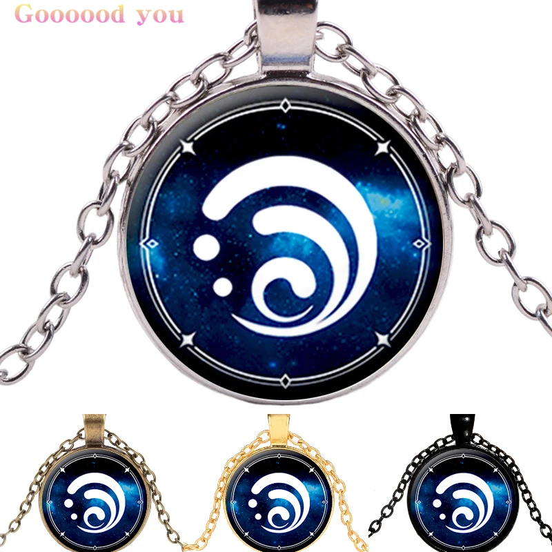 

Quadratic Element Necklace Geshin Impact The Eye of God Necklace Props of Cosplay necklace Stainless Steel Chain