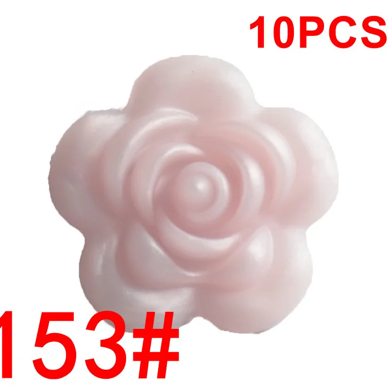 153 Metallic Pink Fkisbox 10 шт. Силиконовые Розовые Детские зубные кольца BPA бесплатно цветок жемчуг бижутерия для прорезывания зубов DIY пустышка цепь очаровательные игрушки для кормления - Цвет: 153 Metallic Pink
