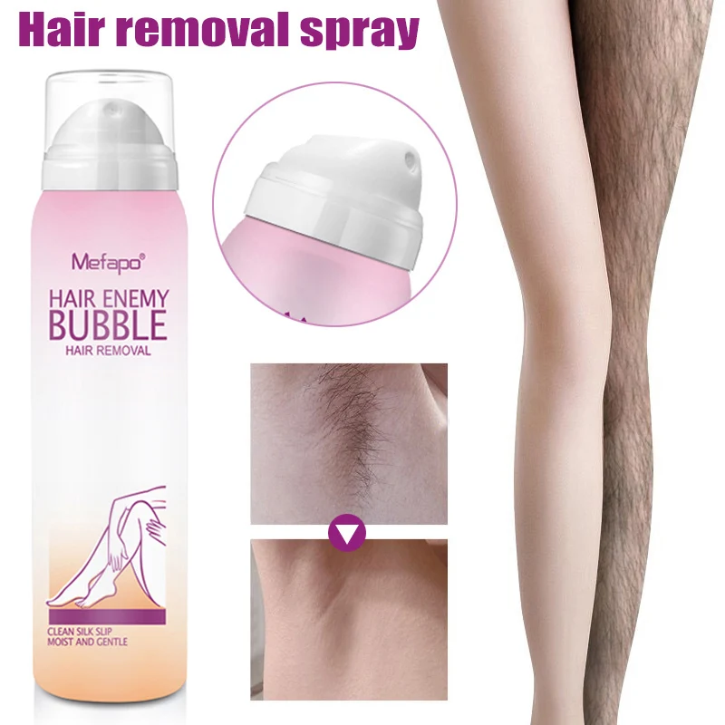 

Depilatory Bubble Spray Wipe Hair Removal Spray Body Beauty 130ML No Pain Gentle Depilatory TU45889