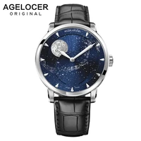 agelocer moonphase watch vintage luxury brand mens automatic watches sapphire power reserve 80 hours mechanical watch 6404a1