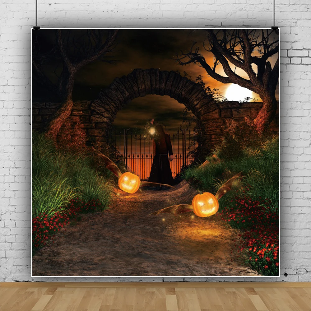 

Laeacco, тыква, фонарь, летучая мышь, ужас, усадебная дуга, ребенок, день рождения, портрет, фон, фотографический фон для фотостудии