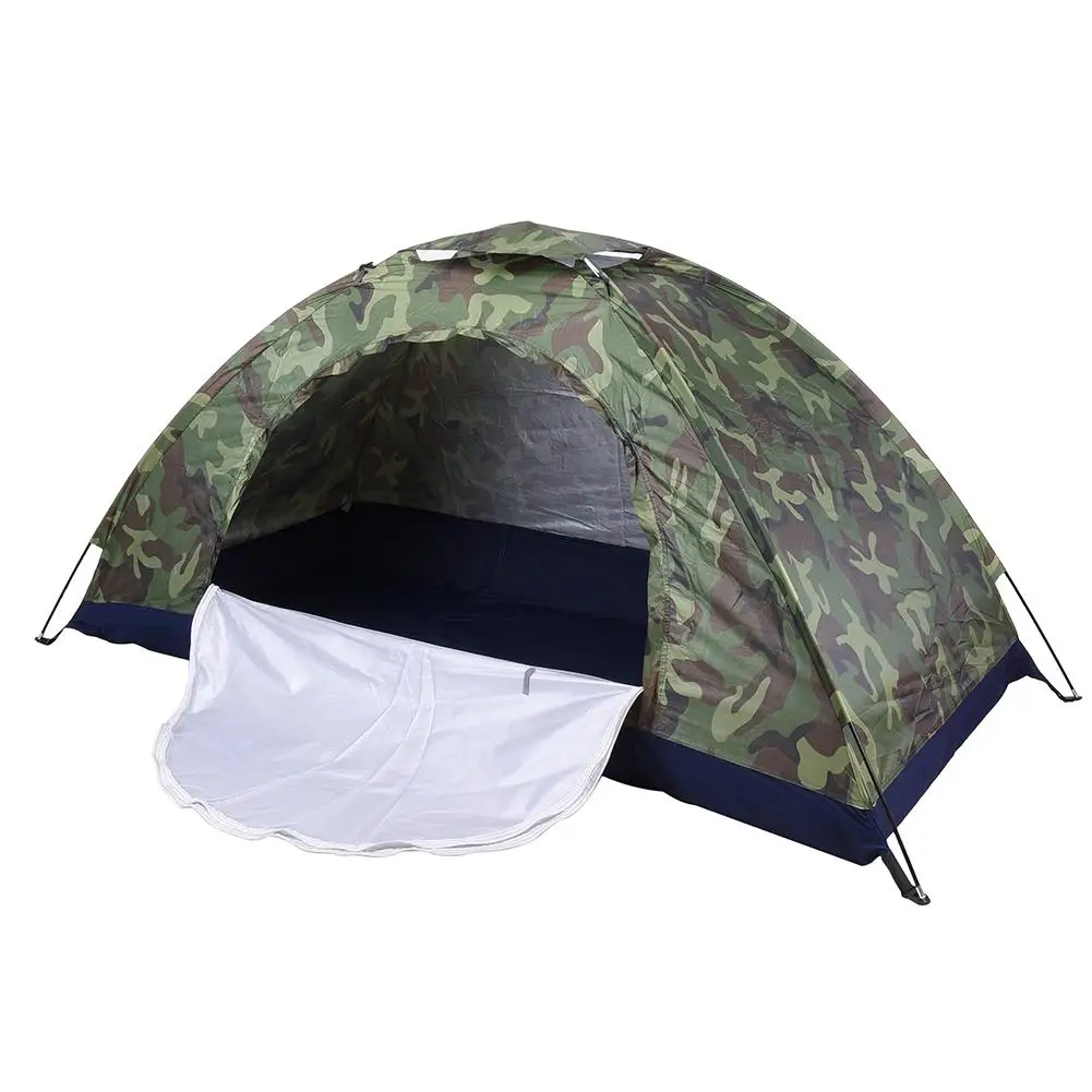 

Outdoor Portable Camouflage Beach Tent Camping Tent For Personal Single Layer Polyester Fabric Tents PU1000mm Carry Bag Travel