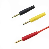 gold plated brass mini banana plug 2mm solder male speaker test connector black red grips