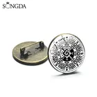 Брошь-талисман юнаб КУ, энергетический баланс майя, черное солнце, сигил, Мексиканский крест, Оловянное стекло, брошь, амулет, подарки