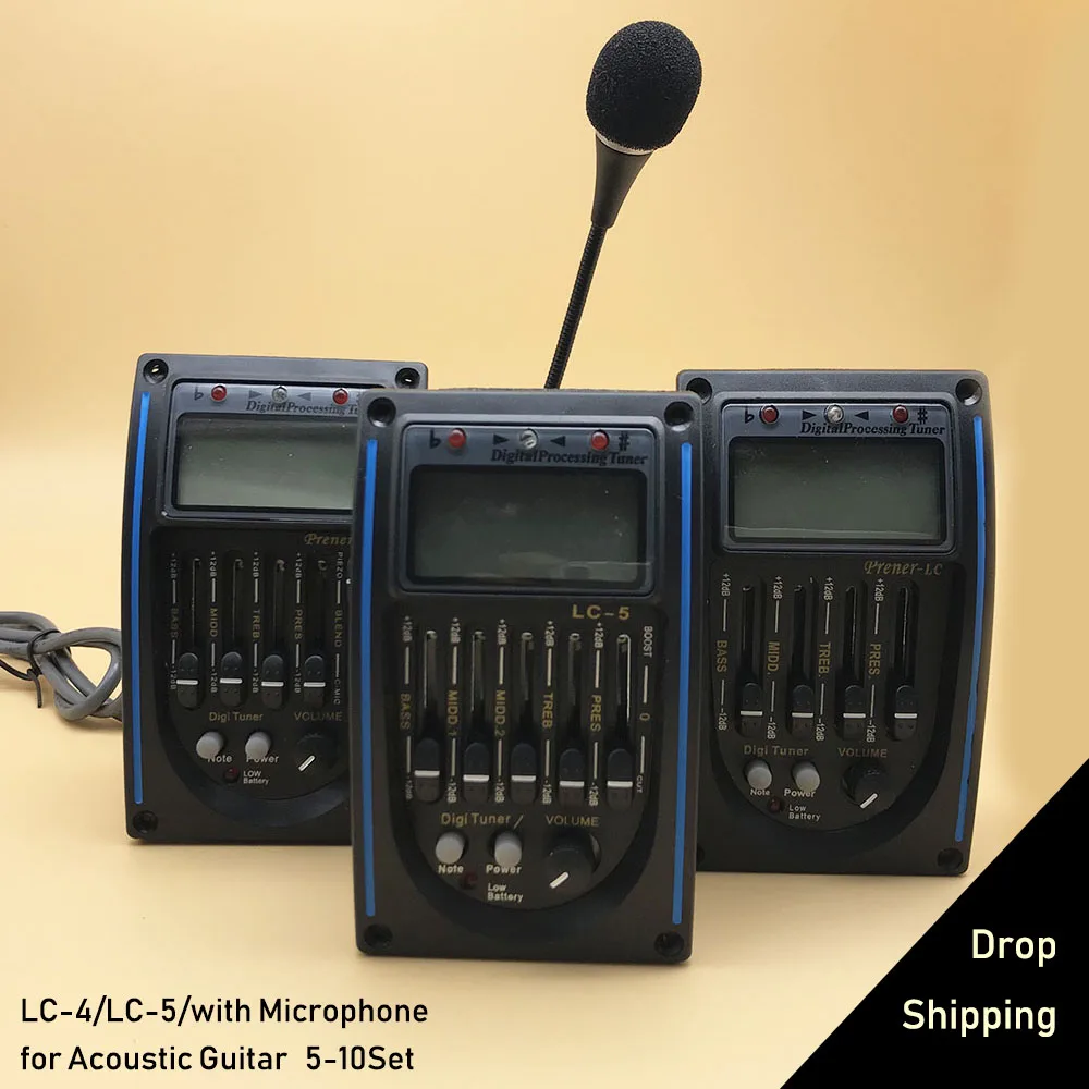 5/10 шт./набор LC-5 5 полос акустической гитары Пикап эквалайзер предусилитель