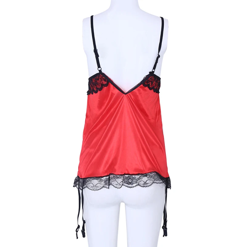 Сексуальное нижнее белье кружевное женское черная ночная сорочка + стринги|Сон и