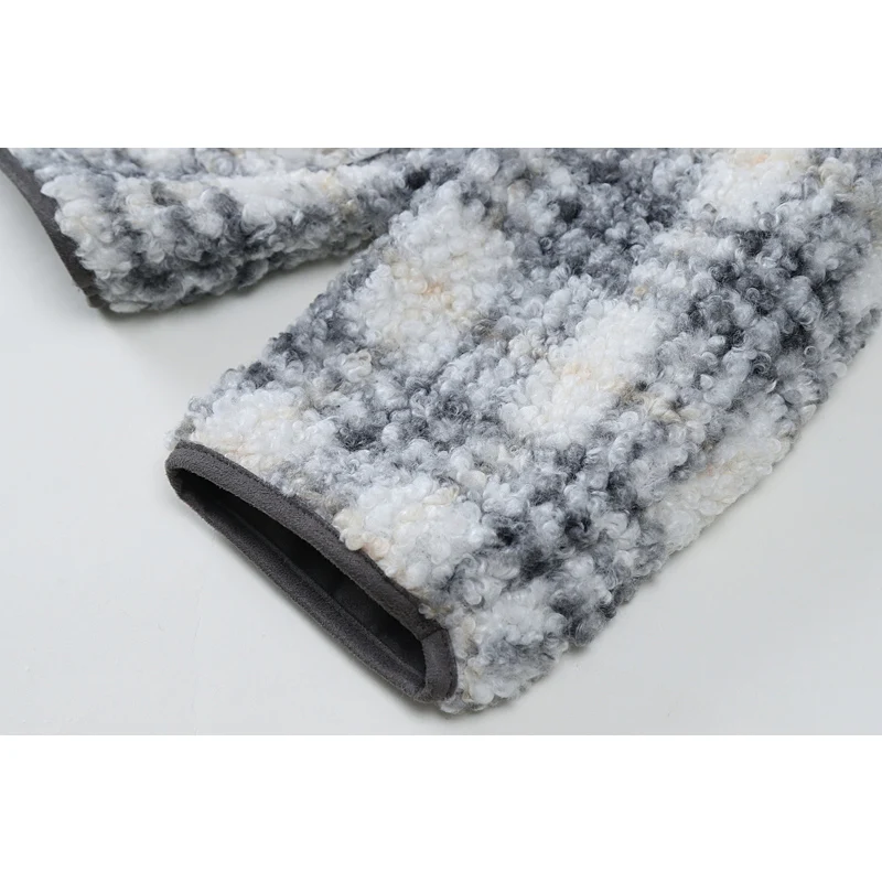 Women's Lamb Wool Jacket Plaid Retro Casual Large Profile 2021 Autumn Winter Warm Thin Hairy Women's Jacket All-match Loose Tops