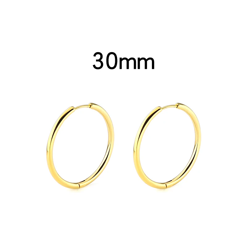 020208 Gold 30mm Innopes трендовая унисекс круглая Ушная серьга с пряжкой черная панк винтажная титановая сталь мужские и женские ювелирные изделия - Окраска металла: 020208 Gold 30mm