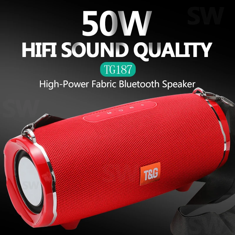 TG187 Портативный Bluetooth Динамик 50 Вт большой Мощность Беспроводной бас Колонка 3dstereo
