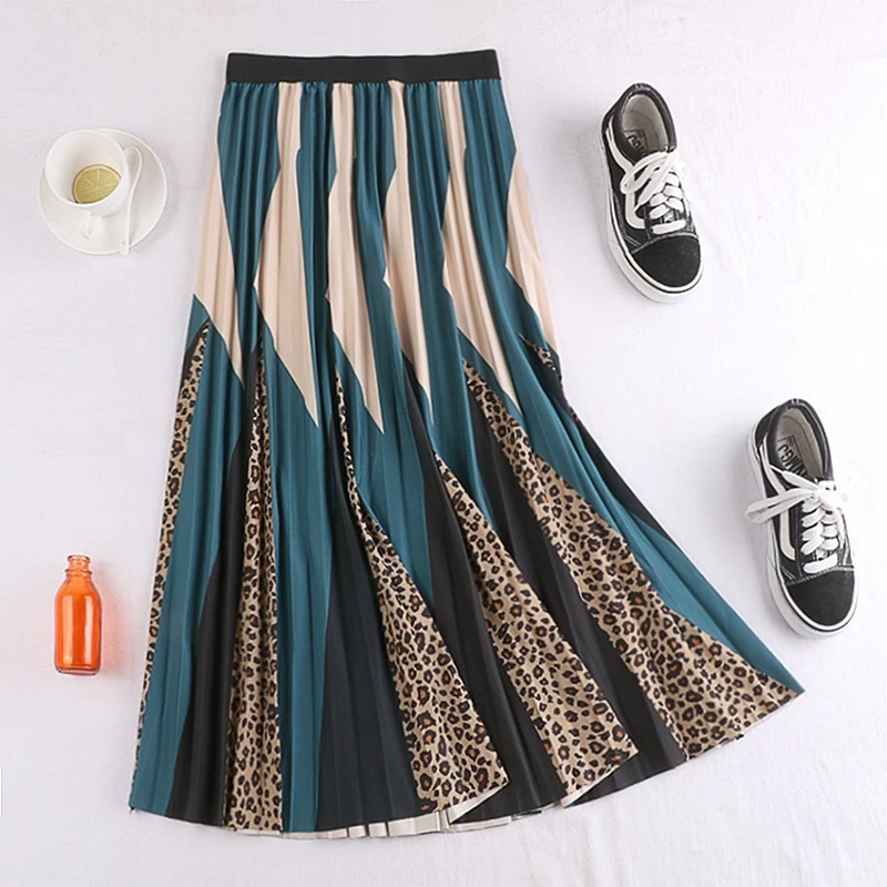 GIGOGOU весна лето печать линия юбка Мода Европа Стиль Женские повседневные юбки