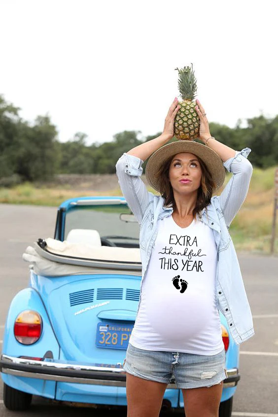 Очень благодарная рубашка для объявления о беременности в этом году футболка на