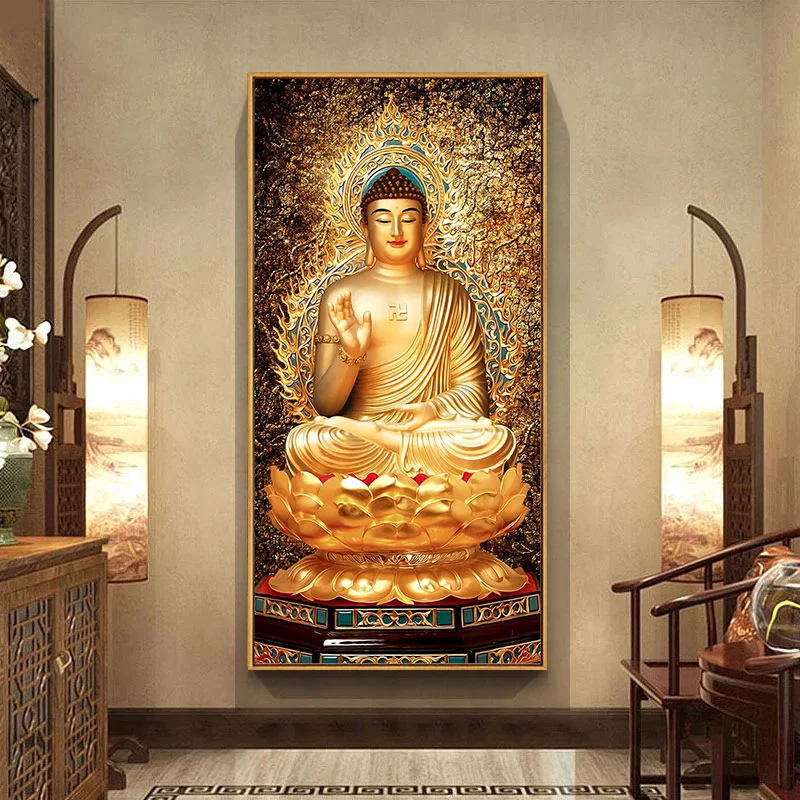 

Modern Buddha Wall Art Zen Picture Posters And Prints Canvas Bodhisattva On Lotus Painting For Living Room Home Cuadros Decor