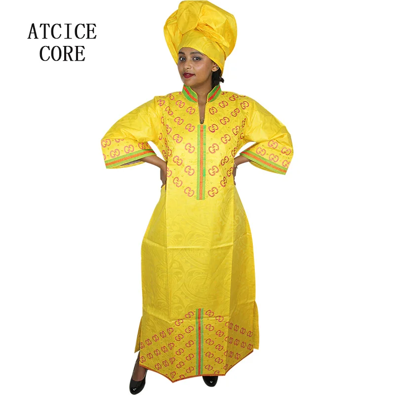 Женские платья в африканском стиле с вышивкой короткий рэппер шарфом bazin riche