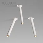 Светодиодный точечный светильник, современный фонарь, миниатюрный светильник с COB матрицей диаметром 20 мм, 2 Вт, встраиваемая трубчатая лампа 220 В, Встроенная регулируемая столовая, барная стойка