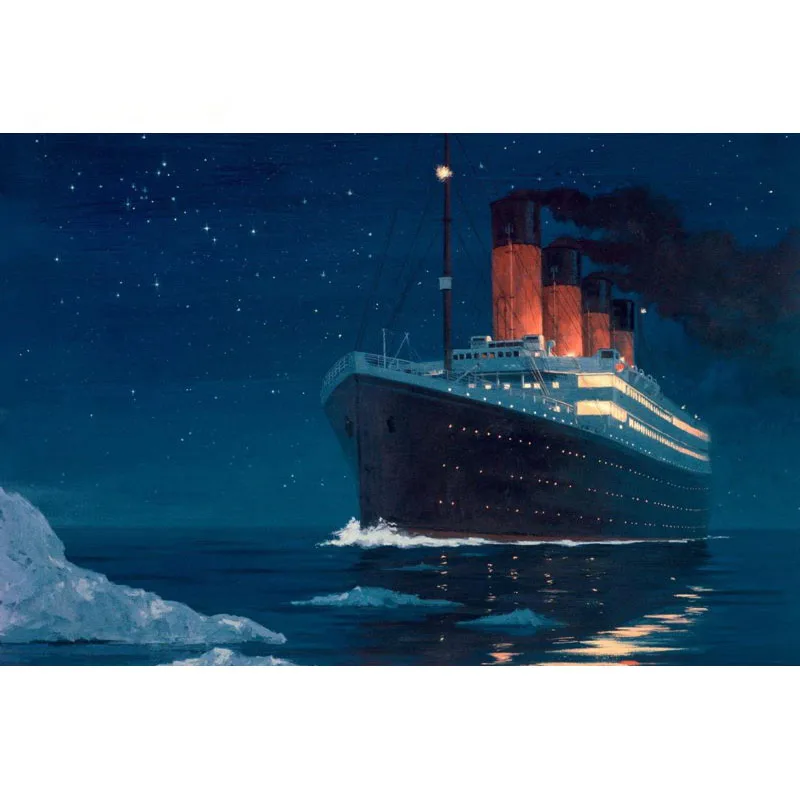 Декор для гостиной плакат на холсте Титаник морская ночь 27x40 см настенный | Дом и