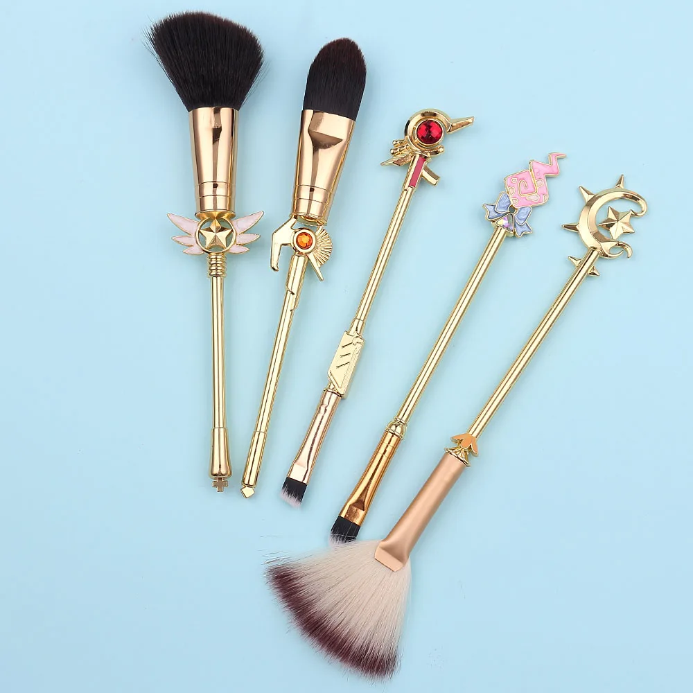

Gold Magic Girl Beauty Make-up Brushes Set Foundation Concealer Eyebrow Eye Shadow Brushes Facial Makeup Kit Soft Synthetic Hair