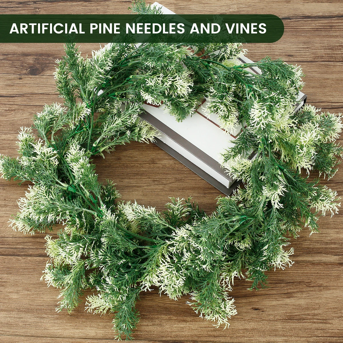 

2 pcs 185cm Artificial Plant Rattan Pine Needle Garland Wall Hanging Vine For Home Garden Party Wedding Wall Christmas Decor