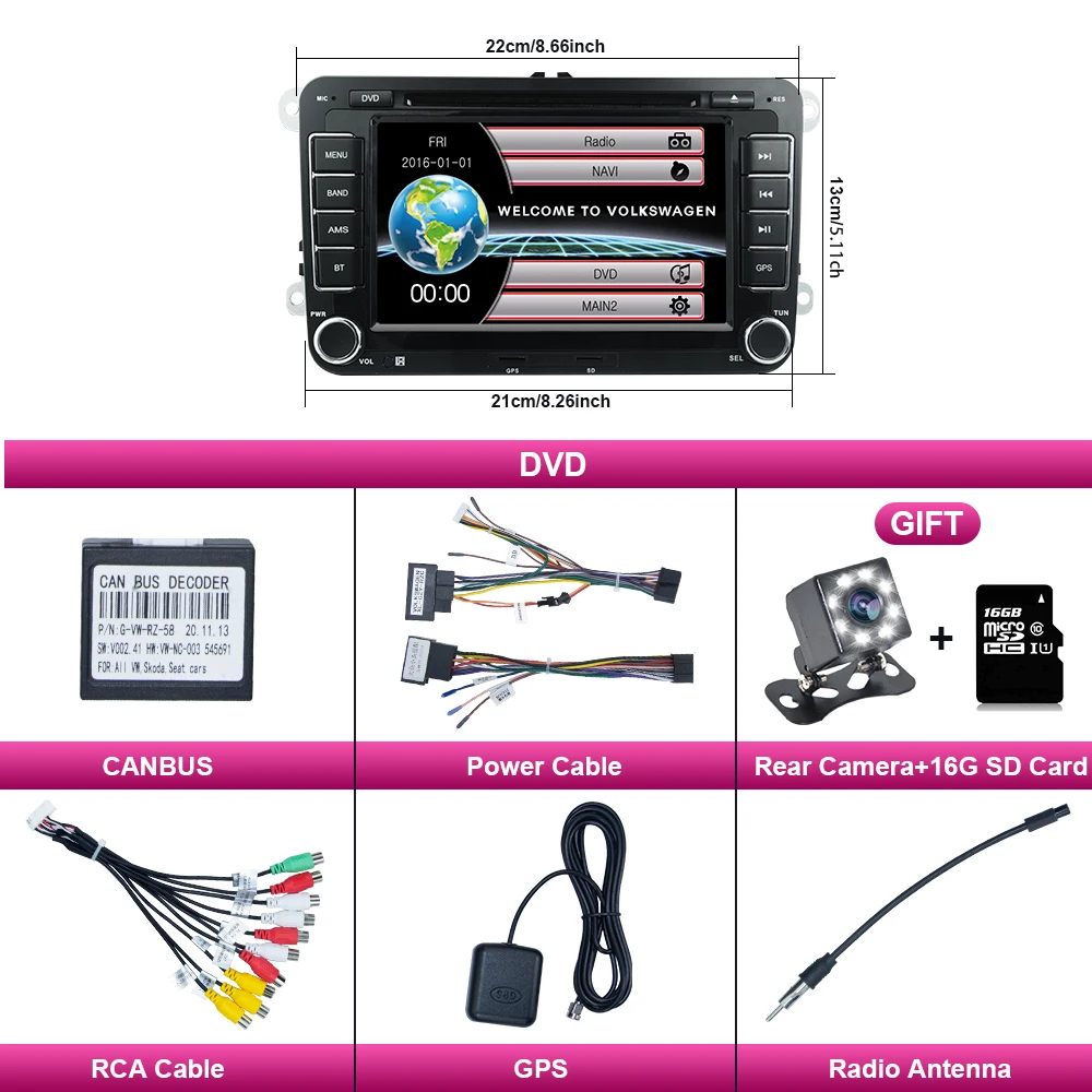 

Wince System Car Multimedia Radio For VW Volkswagen Jetta Golf 7 Polo Tiguan Passat b7 b6 SEAT Skoda BT Free Map Radio EKIY 7 in