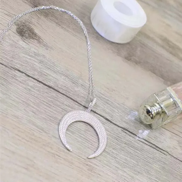 Вечерние ювелирные изделия из серебра 925 пробы с лунным кулоном 3 А|moon necklace|designer