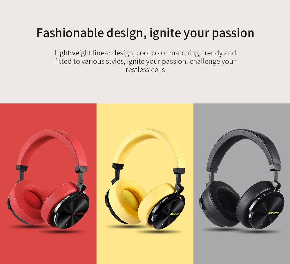 Bluedio T5 Bluetooth активные наушники с глубоким шумоподавлением Беспроводные бинауральные стерео ANC гарнитура с микрофоном