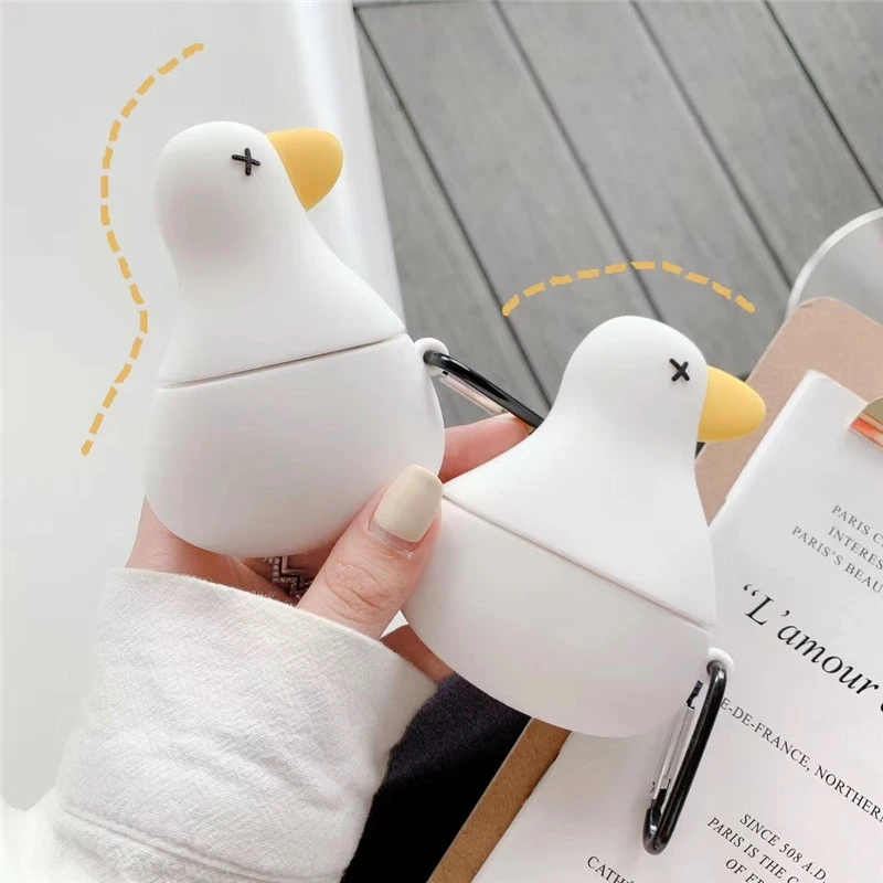 

Lovely Big White Goose! AirPods Pro Earphone Protective Case, Cartoon Soft Shell, Anti-drop