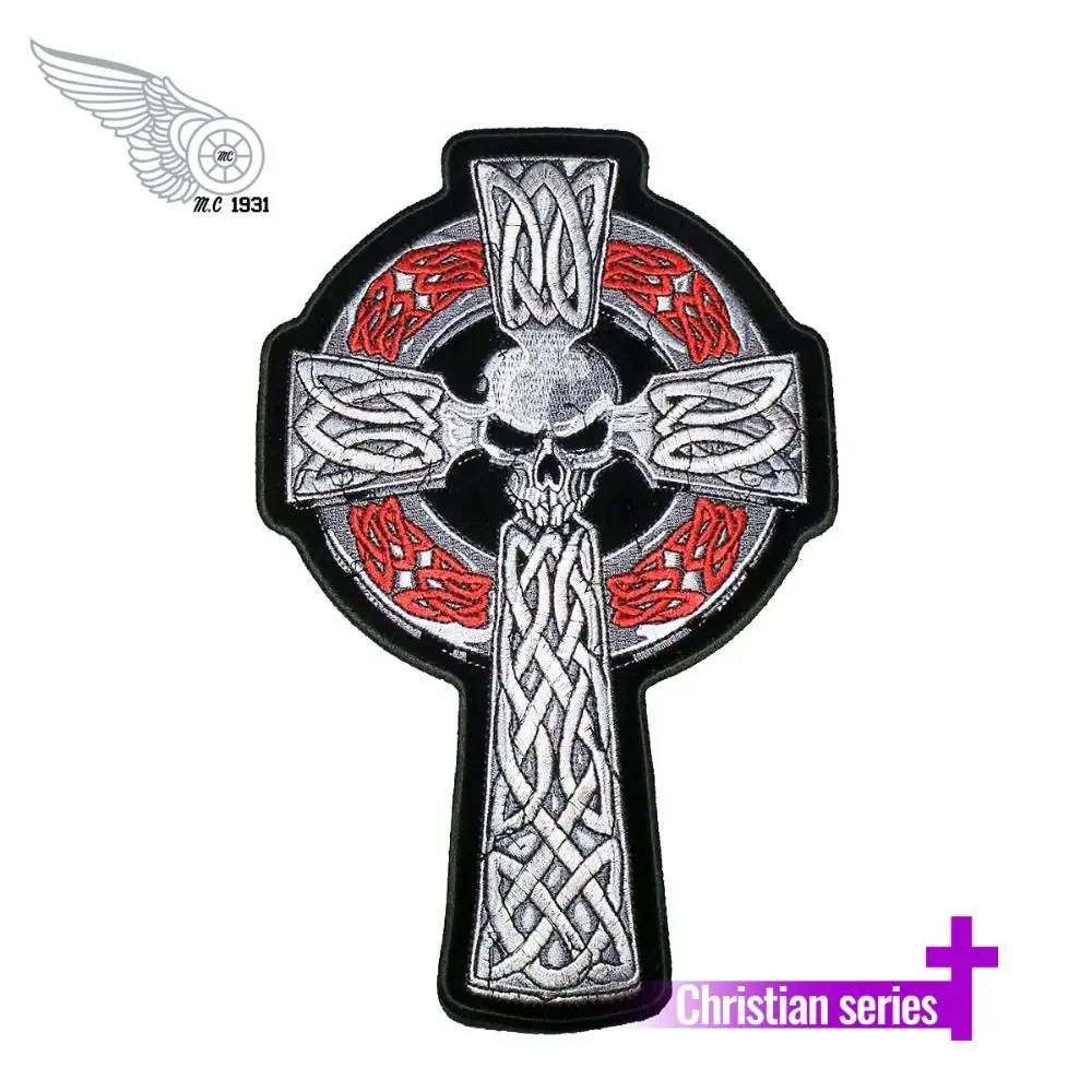 Нашивка с черепом нашивка вышивкой для мотоциклистов и нашивки утюгом на задней